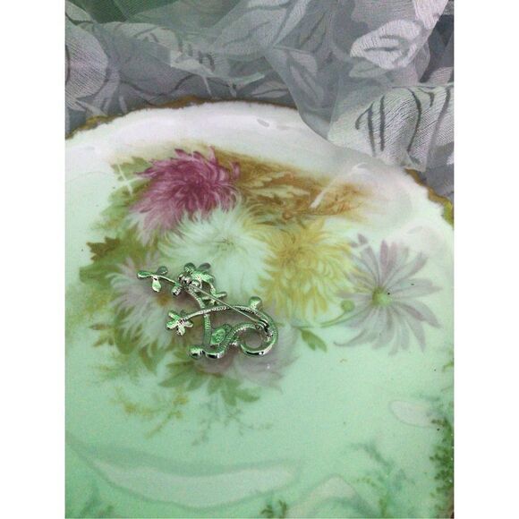 Artisan Silver Gold & Orange Floral Brooch Pin SO PRETTY! - Picture 11 of 16